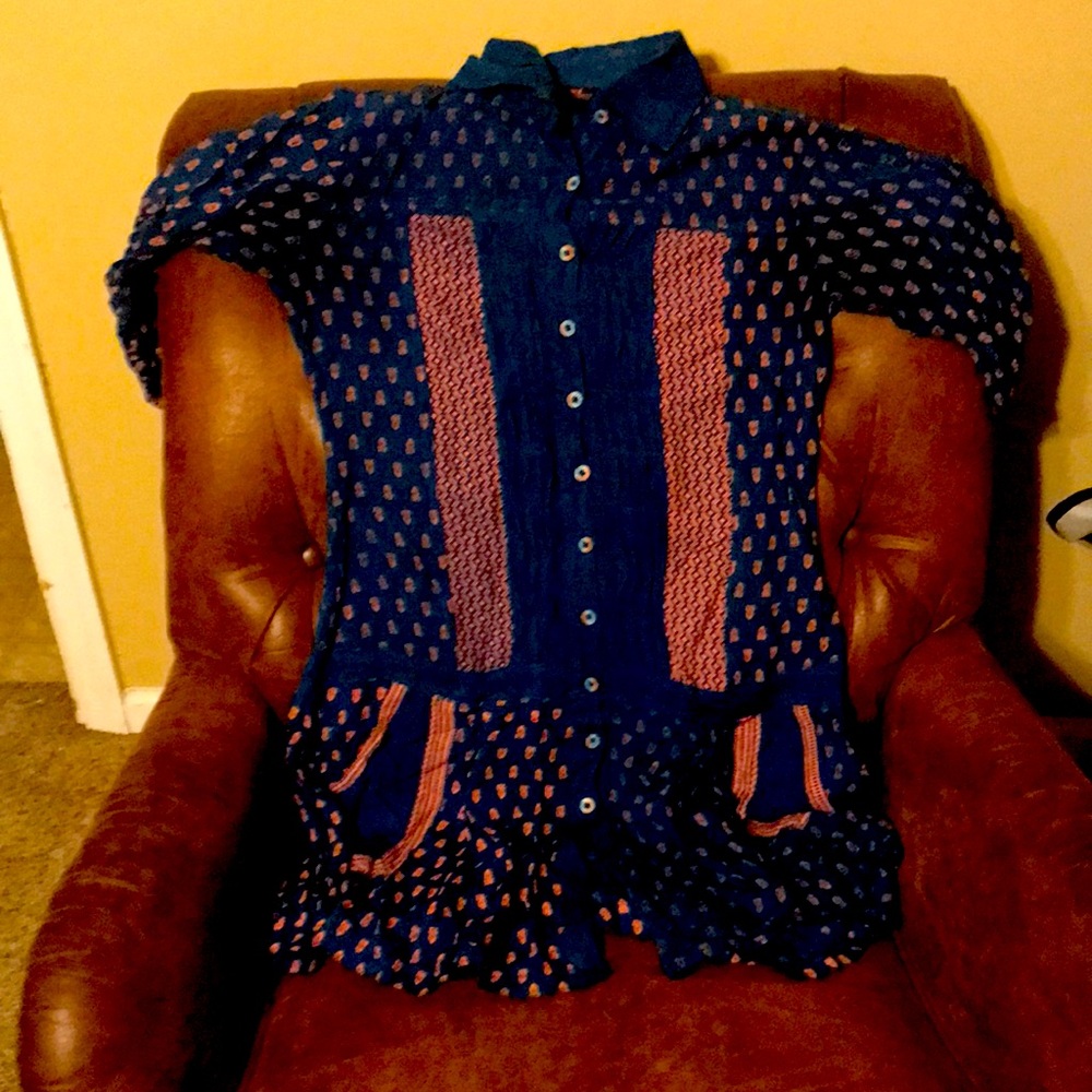 HUMAYUNFASHION HOUSE TURQUOISE/PINK BLOUSE